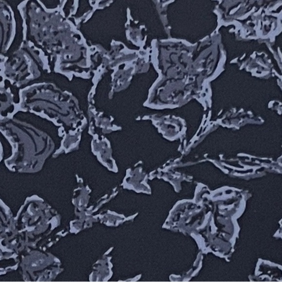 TAHARI Duster Kimono Flowing Navy Med Blue Floral 3/4 Slv Like-New Sz L XL - Picture 4 of 9